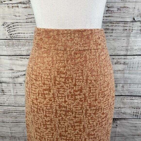 J Crew Collection Skirt size 2 Salmon Sparkle Straight Pencil Wool Mochair Knee - Picture 3 of 9